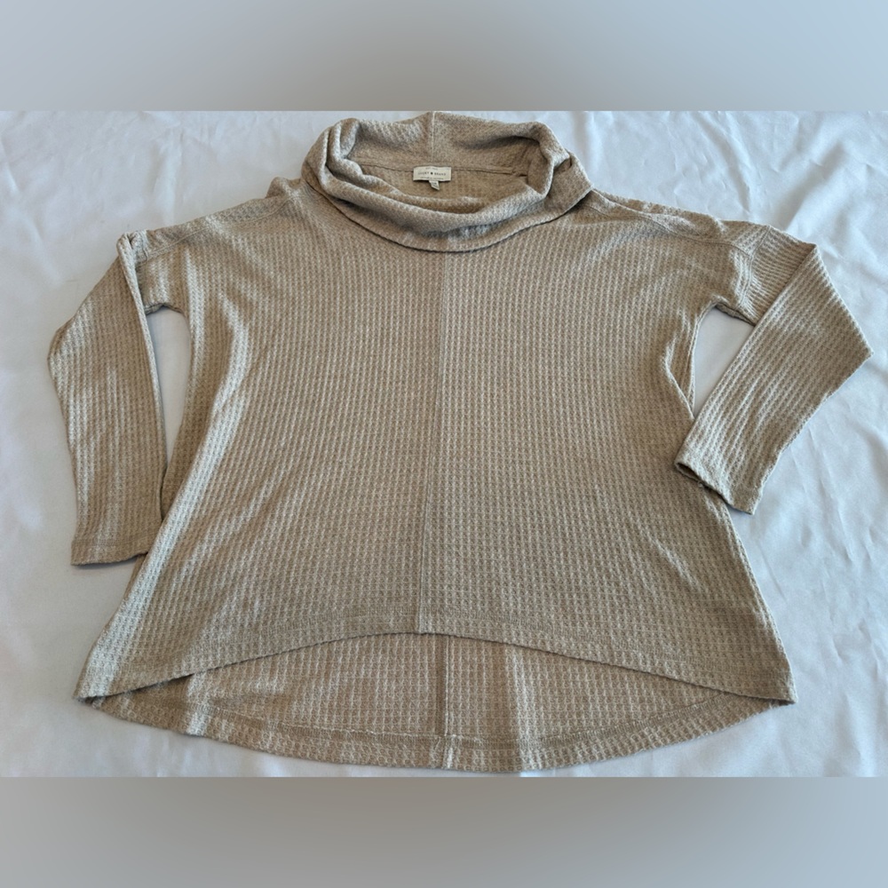 Lucky Brand Tan Cowl Scoop Neck Sweater Size Medium